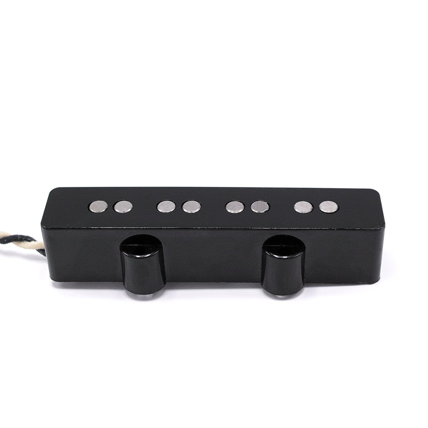 jazz style pickup for 4-string bass guitar with black cover and 4 pairs of 2 alnico magnet rod poles