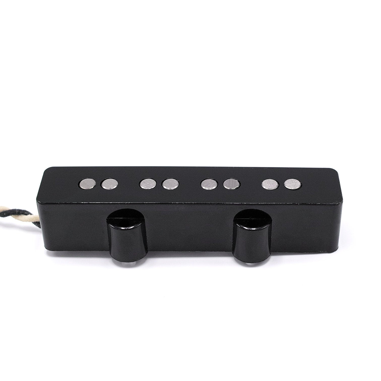 jazz style pickup for 4-string bass guitar with black cover and 4 pairs of 2 alnico magnet rod poles