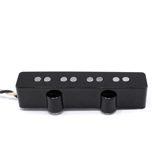 jazz style pickup for 4-string bass guitar with black cover and 4 pairs of 2 alnico magnet rod poles